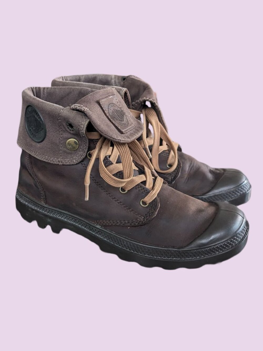 Palladium Brown Men's Leather Lace Up Boots Size 9